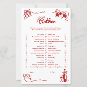 Papier Jeu de Salle de Mariage 'Préfèrerait-Elle Cela Amo