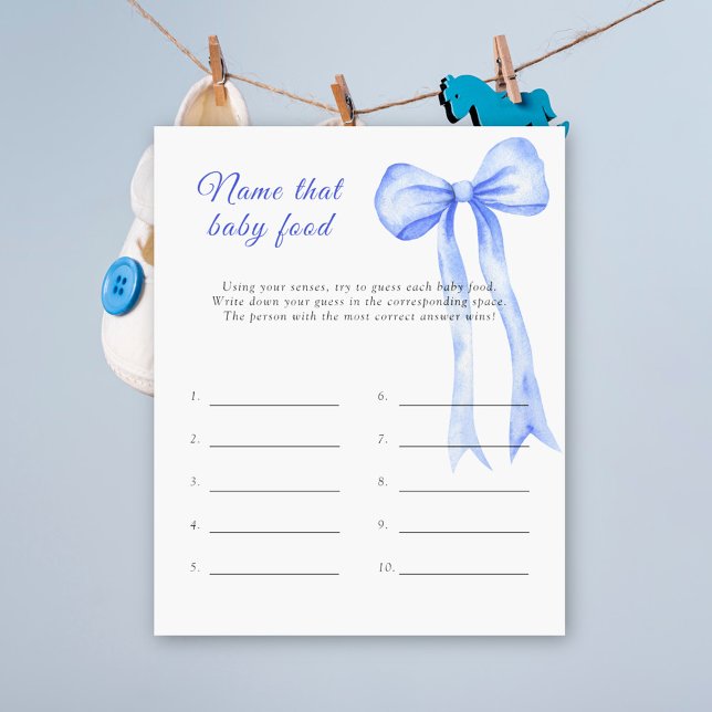 Papier Jeu de shower pour bébé - thème ruban bleu (Créateur téléchargé)