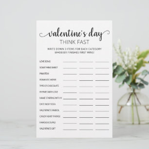 Papier Jeu de société Saint-Valentin Think Fast, Think Qu