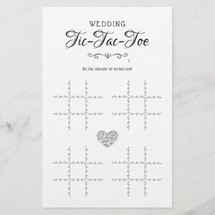 Papier Jeu de table décorative mariage Tic-Tac-Toe