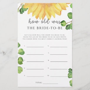 Papier Jeu de tournesol Quel âge avait la mariée pour êtr