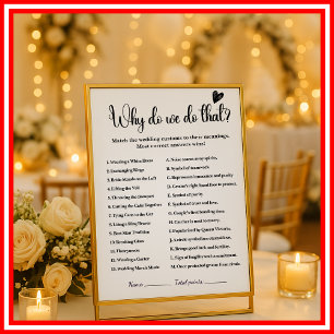 Papier Jeu de traditions de mariage Jeu de douche de mari