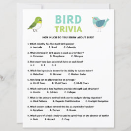 Papier Jeu de Trivia d'oiseaux