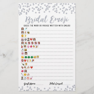 Papier Jeu d'emoji de mariage avec réponses Jeu de shower