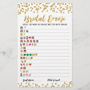 Papier Jeu d'emoji de mariage avec réponses Jeu de shower