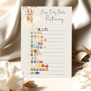 Papier Jeu d'emoji Pictionary pour une Baby Shower Ours