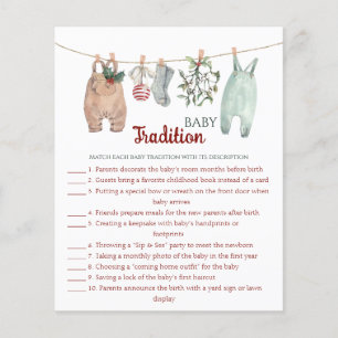 Papier Jeu des traditions de bébé pour les vêtements de N