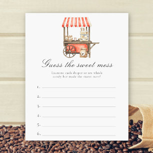 Papier Jeu devine le doux désordre Baby shower Café