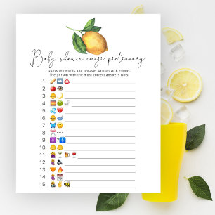 Papier Jeu d'images Emoji Baby shower au citron