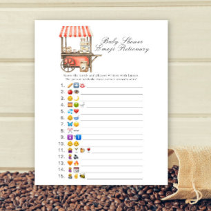 Papier Jeu d'images Emoji Baby Shower Café