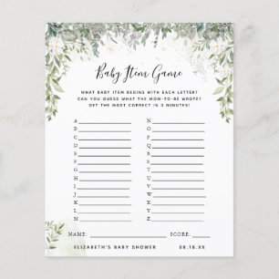 Papier Jeu d'objet bébé   Jeu Baby shower