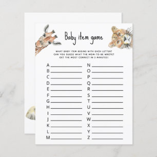Papier Jeu d'objets pour bébé - baby shower animaux Safar