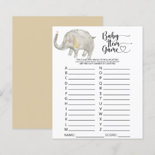 Papier Jeu d'objets pour bébé éléphant. Jeu pour Baby Sho