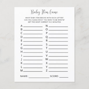 Papier Jeu d'objets pour bébé. Jeu de baby shower