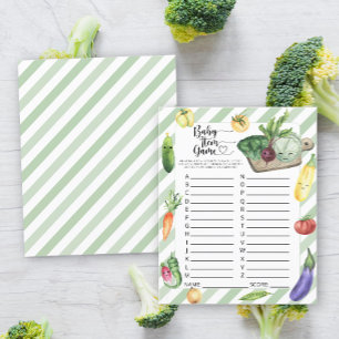 Papier Jeu d'objets pour bébé. Jeu de baby shower légumes