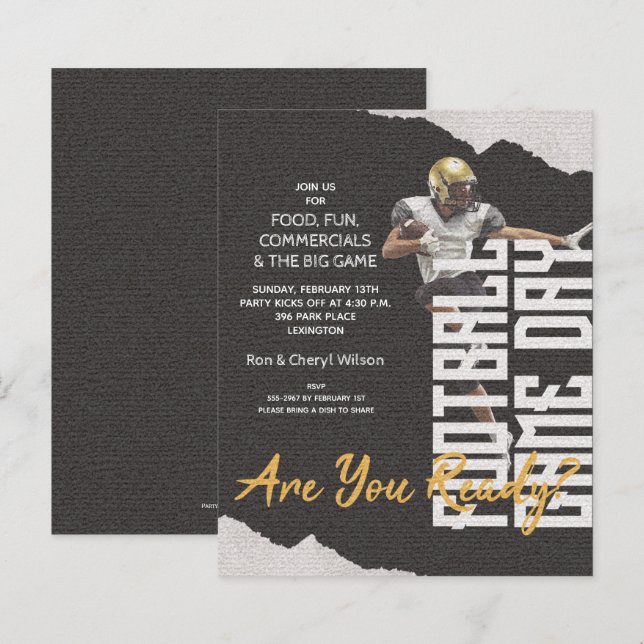 Papier Jeu du joueur de football budget Jour Invitations  (Devant / Derrière)
