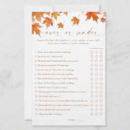 Papier Jeu du Plus ou Moins pour la Baby Shower d'Automne