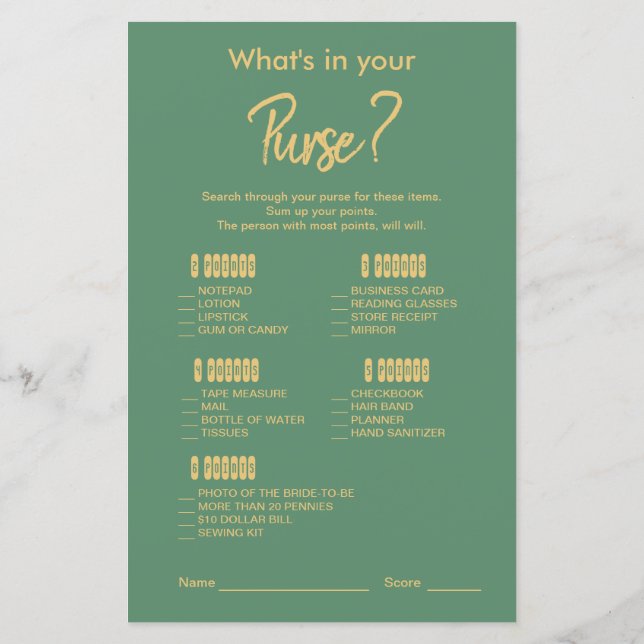 Papier Jeu élégant de douche de mariée tropicale verte et (Dos)