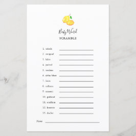 Papier Jeu élégant de mélange de mots pour Baby Shower su