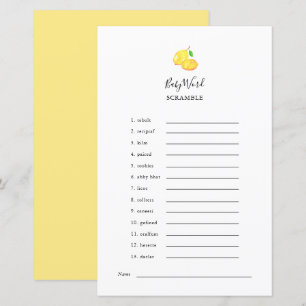 Papier Jeu élégant de mélange de mots pour Baby Shower su