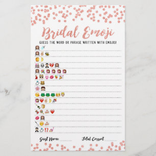 Papier Jeu émoji nuptiale avec réponses Jeu douche nuptia