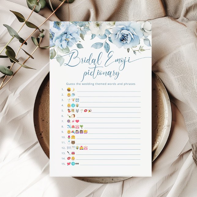 Papier Jeu émotionnel de la nuptiale florale bleue (Créateur téléchargé)