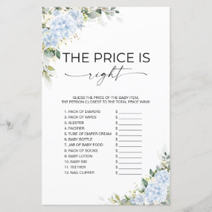 Papier Jeu Fleuriste Hydrangea Bleu The Price Is Right