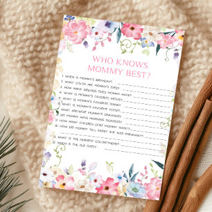 Papier Jeu Floral Baby in Bloom Qui connaît le mieux mama