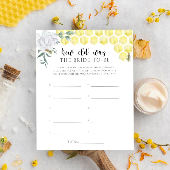 Papier Jeu floral d'abeille Quel âge avait la mariée pour (Créateur téléchargé)