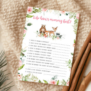 Papier Jeu Floral Woodland Qui Connaît le Mieux Maman