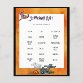 Papier Jeu Halloween Scavenger Chasse