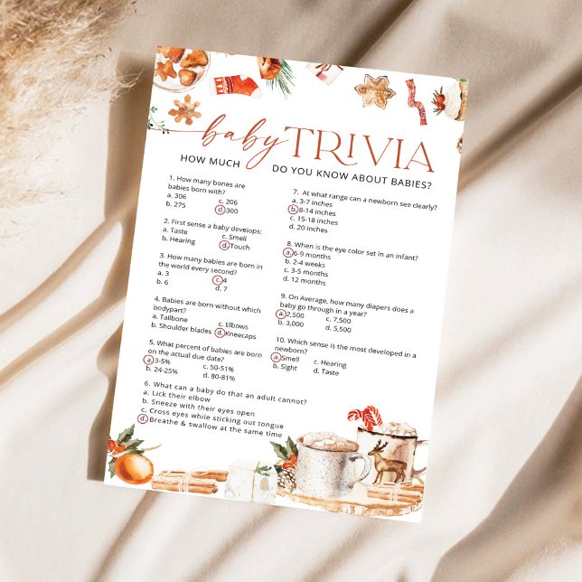 Papier Jeu Hivernal Trivia Bébé (Créateur téléchargé)