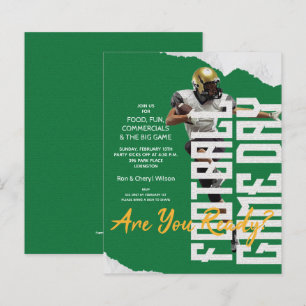 Papier Jeu Joueur de Football Jour Invitations vertes