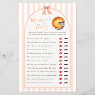 Papier Jeu Maman ou Papa à carreaux orange Cutie Pie