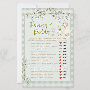 Papier Jeu Maman ou Papa pour Baby Shower de Mère l'Oie e