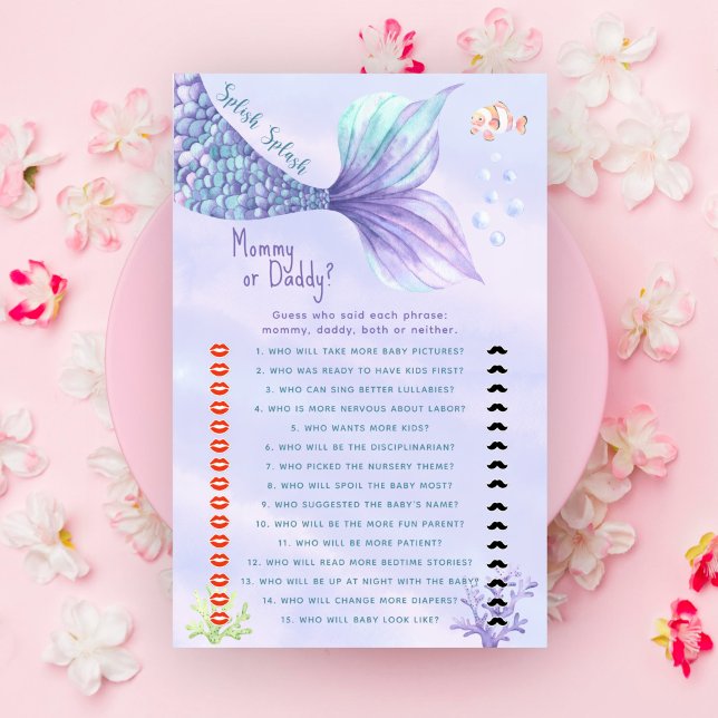 Papier Jeu Maman ou Papa Sirène sous la mer (Créateur téléchargé)
