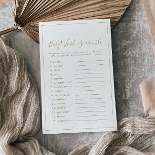 Papier Jeu Minimaliste Gold Baby Word Scramble
