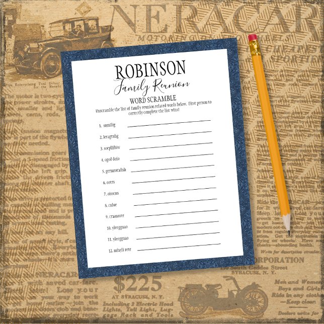 Papier Jeu Mot de Réunion Familiale (Créateur téléchargé)