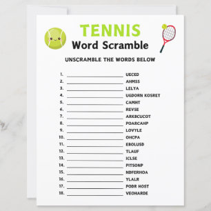 Papier Jeu Mot De Tennis