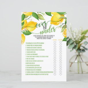 Papier Jeu Over ou Under - Citron