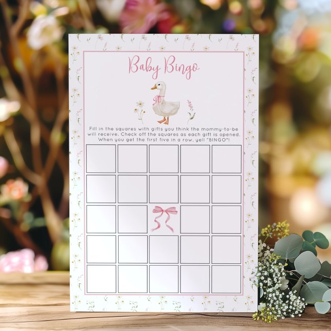 Papier Jeu pour Baby Shower Silly Goose Baby Bingo Girl (Créateur téléchargé)