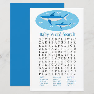 Papier Jeu Recherche Baby shower de requins