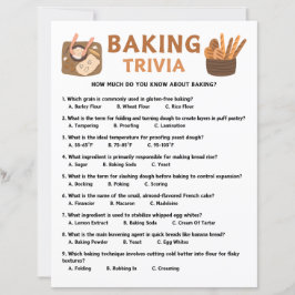 Papier Jeu Trivia Baking