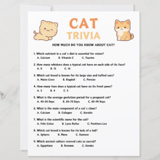 Papier Jeu Trivia Cat