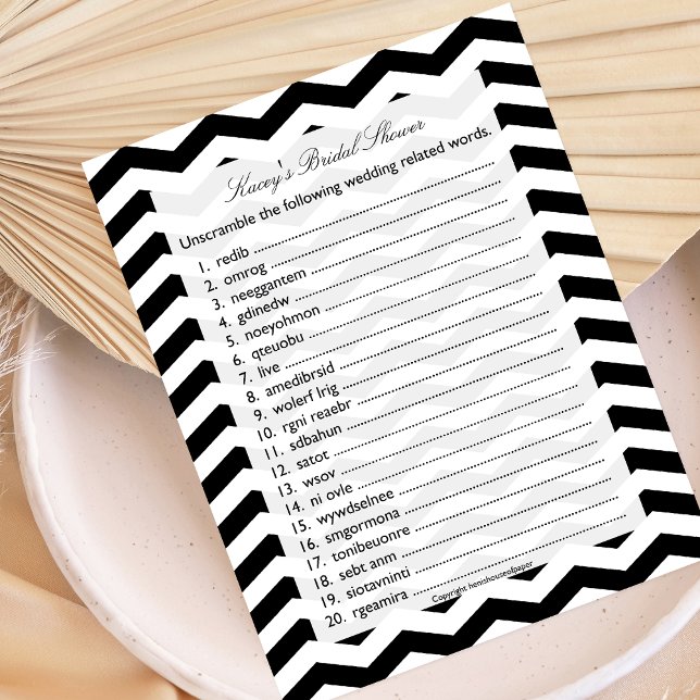 Papier Jeu Wedding shower de mots pour bête (Créateur téléchargé)