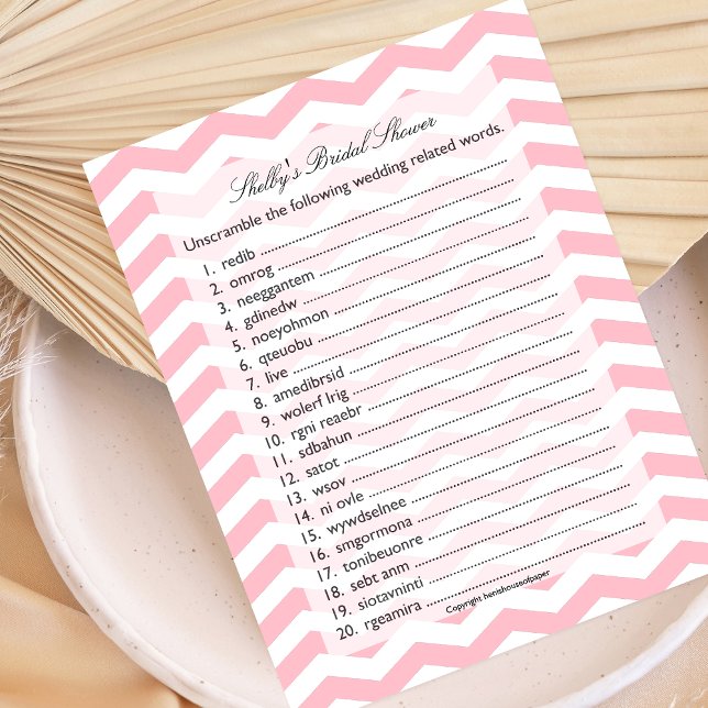 Papier Jeu Wedding shower de mots pour bête (Créateur téléchargé)