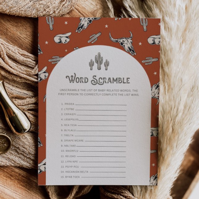 Papier Jeu Wild West Word Scramble (Créateur téléchargé)