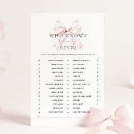 Papier Jeux d'activité de Baby shower Pink Bow