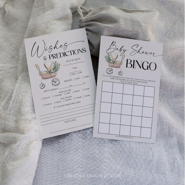 Papier Jeux de Baby shower à deux côtés neutres pour les  (baby shower game)