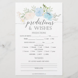 Papier Jeux de Baby shower à double face Pastel Blue